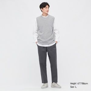 UNIQLO COTTON EASY RELAXED ANKLE PANTS DARK GREY LARGE